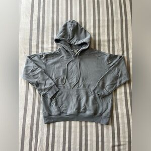 bluish grey hoodie